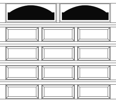 Cathedral, Narrow 5 Section, 3 Panel