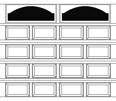 Cathedral, Narrow 5 Section, 4 Panel